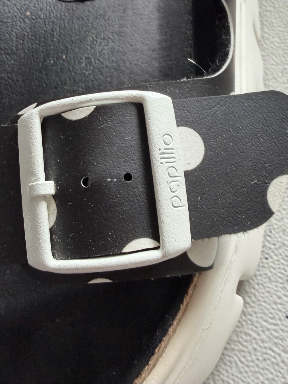 Birkenstock Arizona Papillio Platform sandals black  white polka dot design - Picture 7 of 8